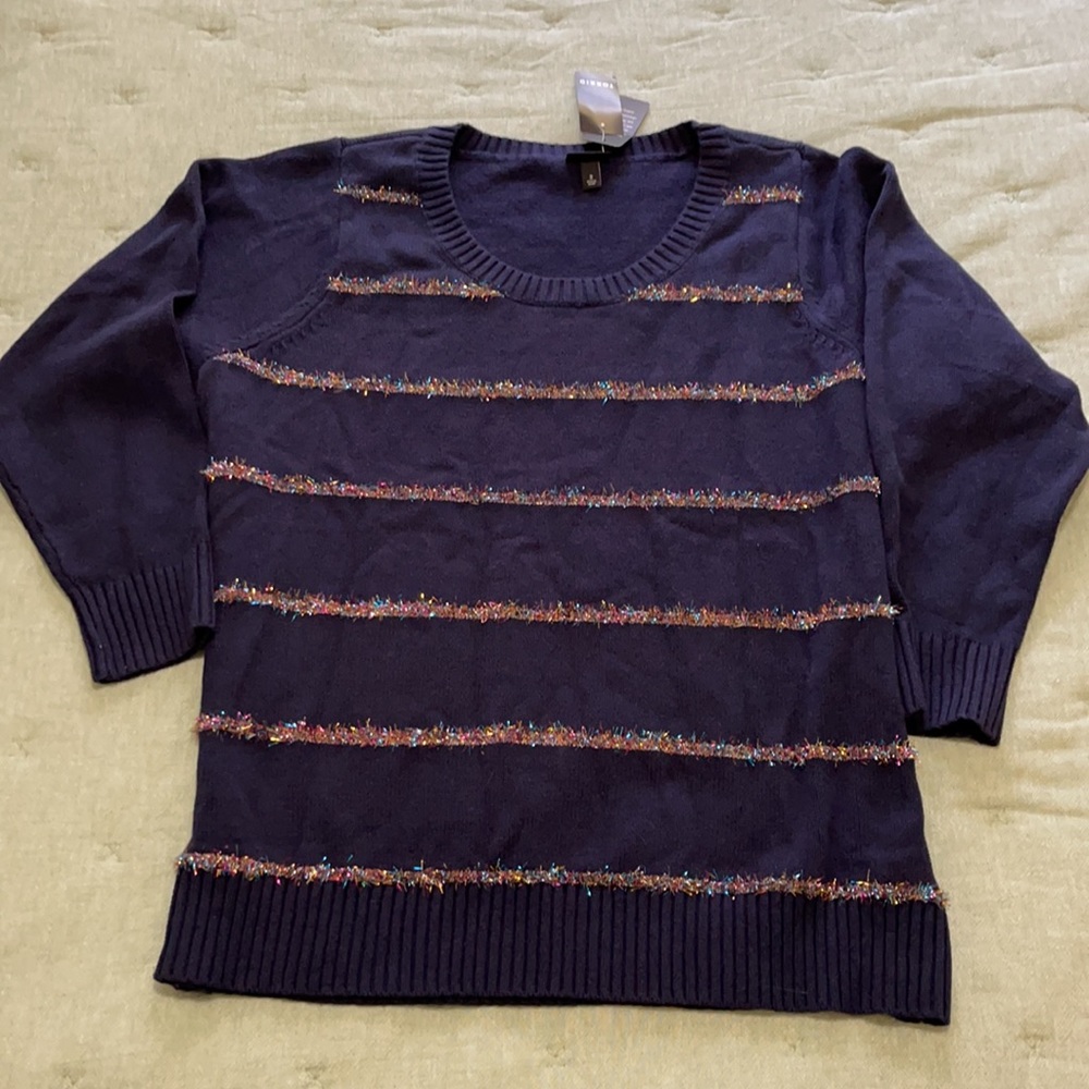 Torrid tinsel pullover sweater